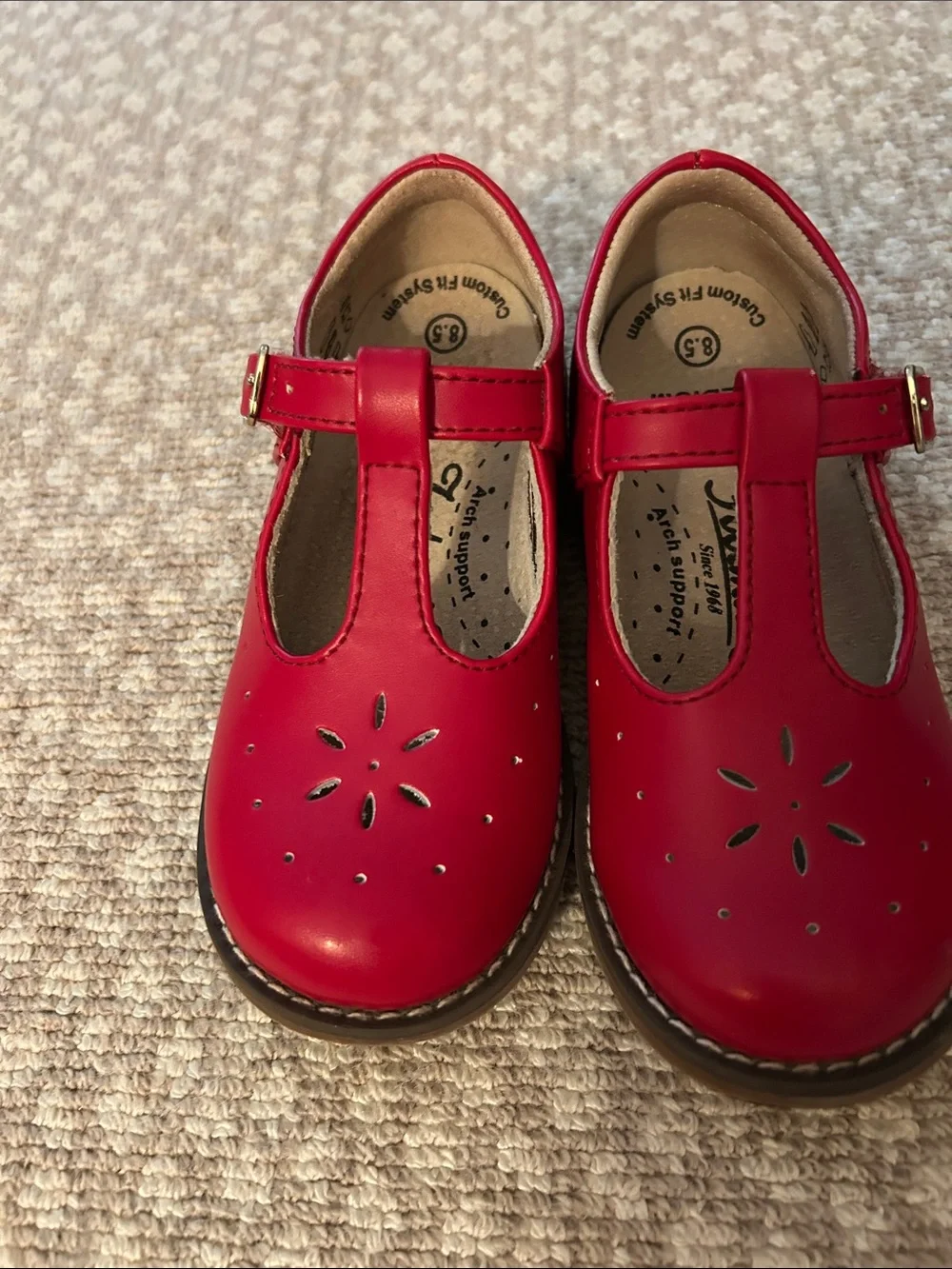 Girls Red Footmates Mary Jane Shoes